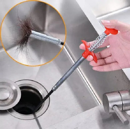 Stainless Steel Hair Catching Drain Cleaner Wire Spring Sink Cleaning Stick (50cm)