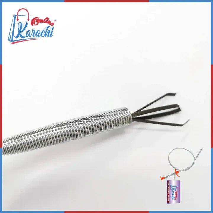 Stainless Steel Hair Catching Drain Cleaner Wire Spring Sink Cleaning Stick (50cm)