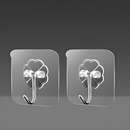 Transparent Self-Adhesive Wall Hooks – Strong Hold, No Drill, Damage-Free Hanging - Pack of 1