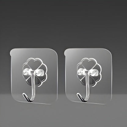 Transparent Self-Adhesive Wall Hooks – Strong Hold, No Drill, Damage-Free Hanging - Pack of 1